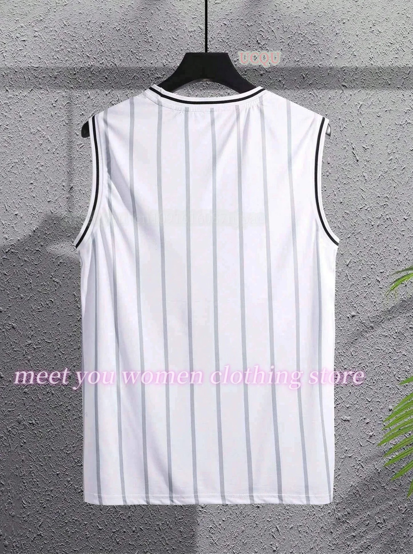 Jersey vest Boyfriend Style women's CHIAGO No.21 No.24 Print Striped Round Neck Casual Tank Top women sport basketball vest