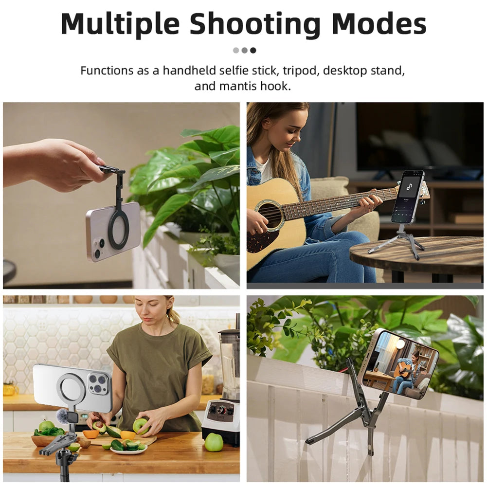 Magnetic Pocket Phone Tripod Cell Phone Tripod Stand for MagSafe Foldable Phone Holder Phone Stand for iPhone 16 15 14 13 12
