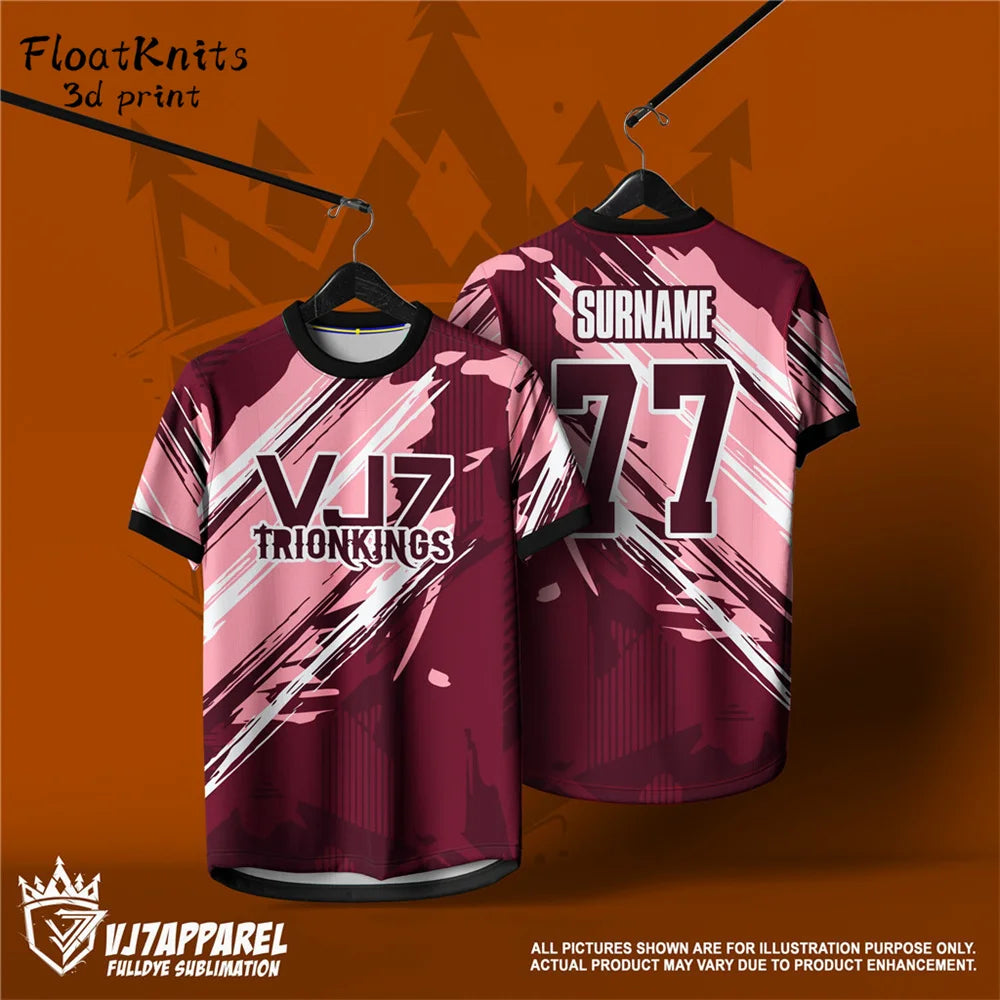Jersey Custom Name Men's Clothing Summer Men's Shirts O-Neck Men Short Sleeve Casual Loose DIY Graphic T Shirts Soccer Jerseys