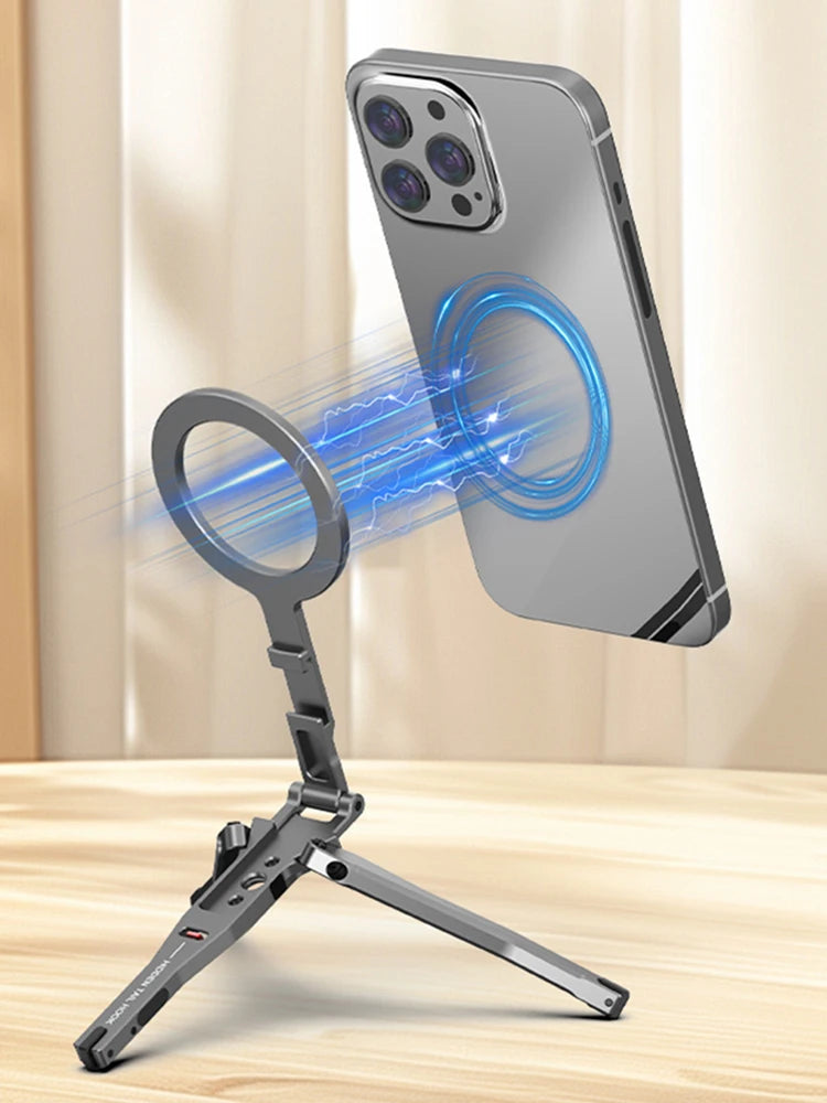 Magnetic Pocket Phone Tripod Cell Phone Tripod Stand for MagSafe Foldable Phone Holder Phone Stand for iPhone 16 15 14 13 12
