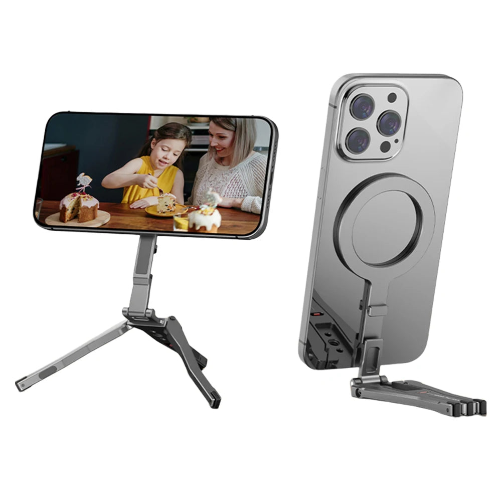 Magnetic Pocket Phone Tripod Cell Phone Tripod Stand for MagSafe Foldable Phone Holder Phone Stand for iPhone 16 15 14 13 12